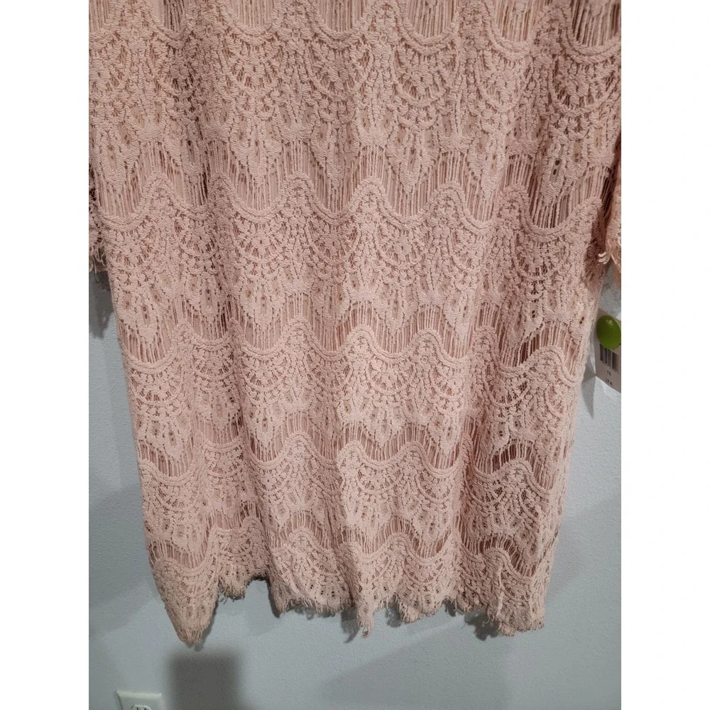 Ronni‎ Nicole Women's RN Studio 3/4 Sleeve Lace Dress Blush Pink Sz 18 NWT